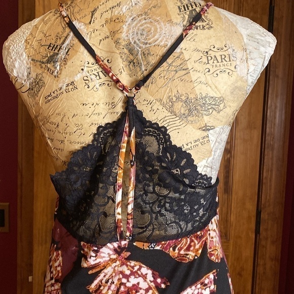 Linea Donatella Butterfly Print Nightgown Lingerie size Small - Picture 6 of 11